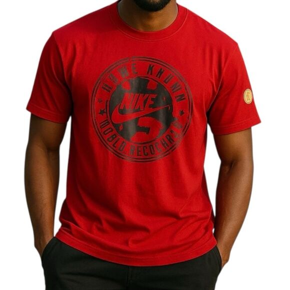 Nike Locally Known World Recognized Red Short Sleeve Graphic Tee XL - Picture 2 of 9